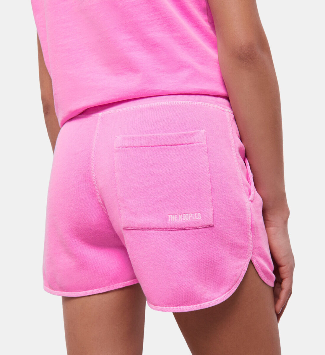 Pink fleece shorts top