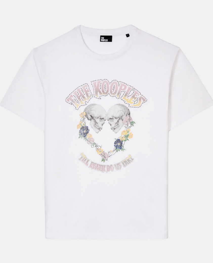 The Kooples FEMME WHITE t-shirt avec sérigraphie blanc
