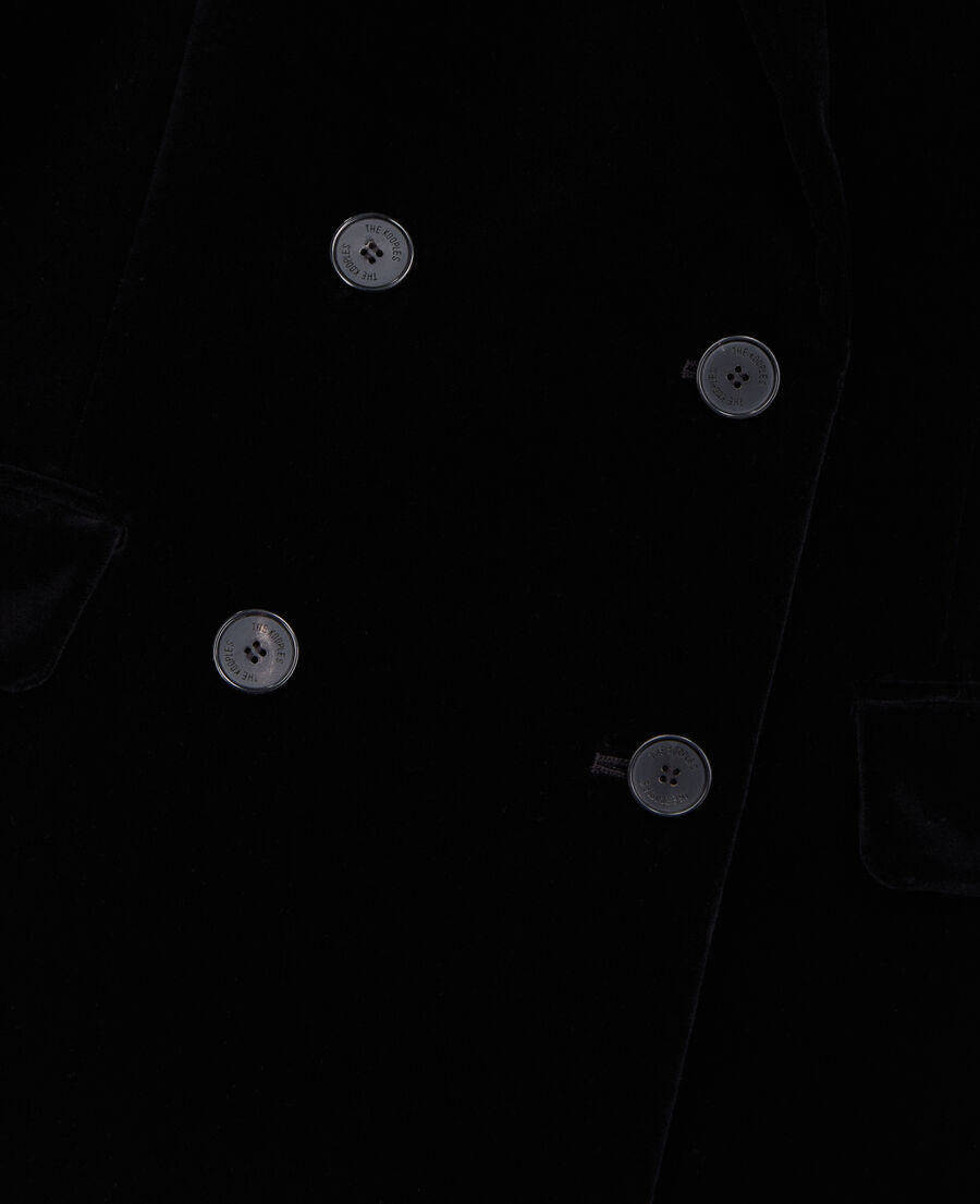 veste tailleur courte en velours noir
