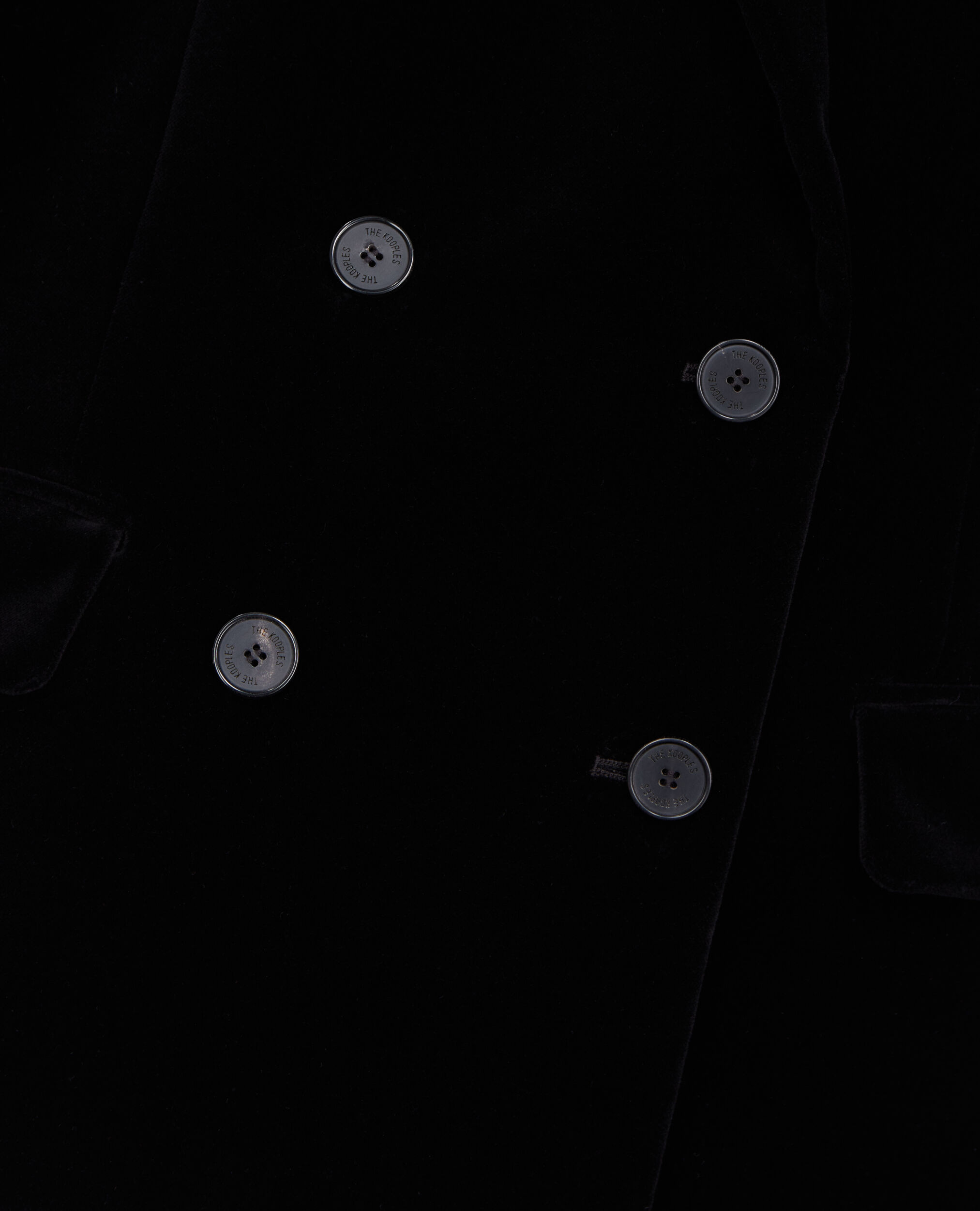 Veste tailleur courte en velours noir, BLACK, hi-res image number null