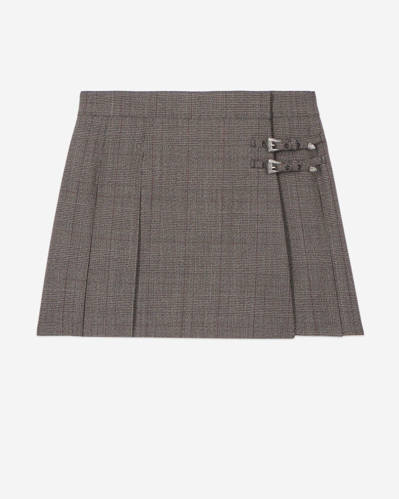 The Kooples DAMEN BROWN kurzer prince of wales-rock aus brauner wolle