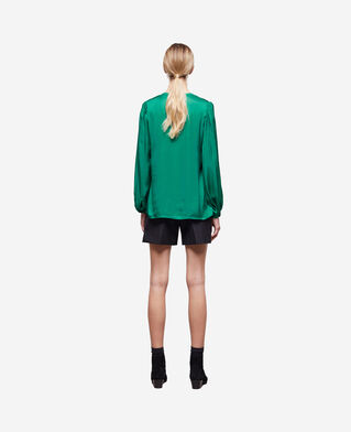 The Kooples WOMEN GREEN green shirt with puffed sleeves