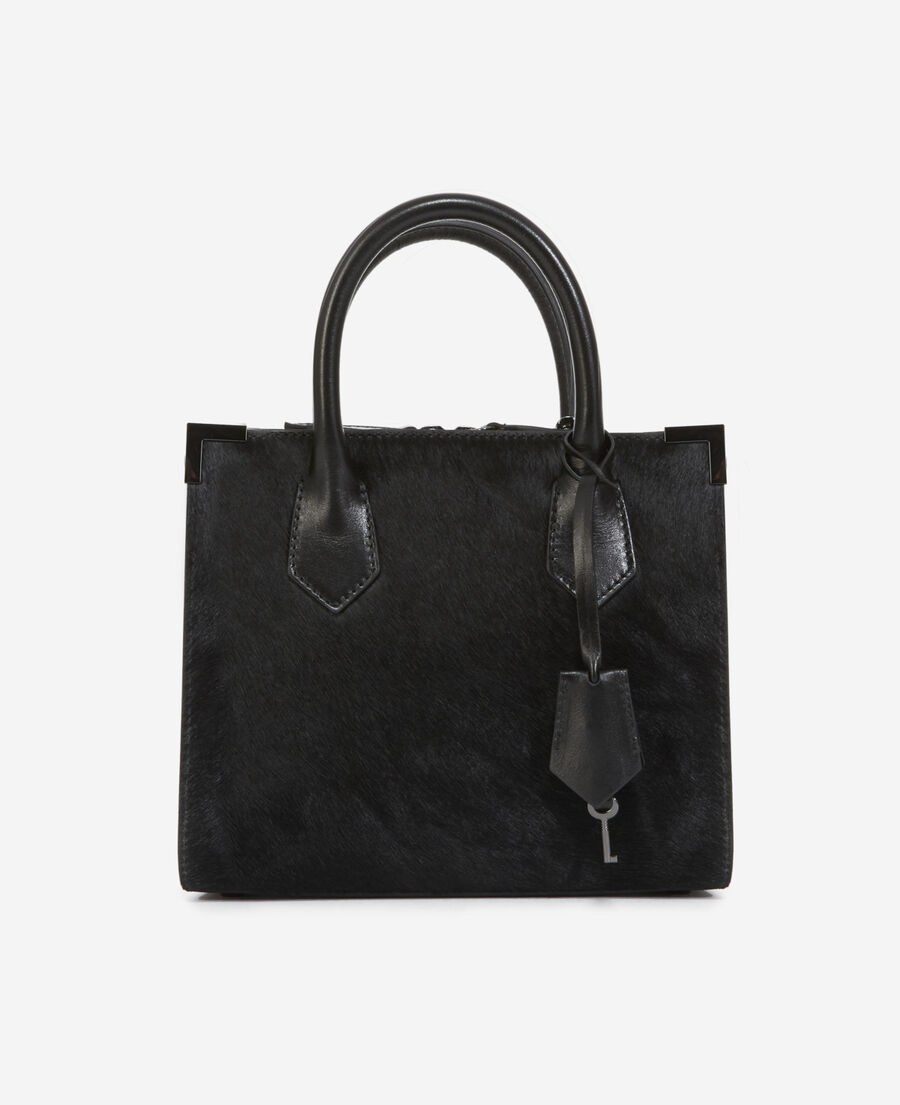 medium ming bag in black leather