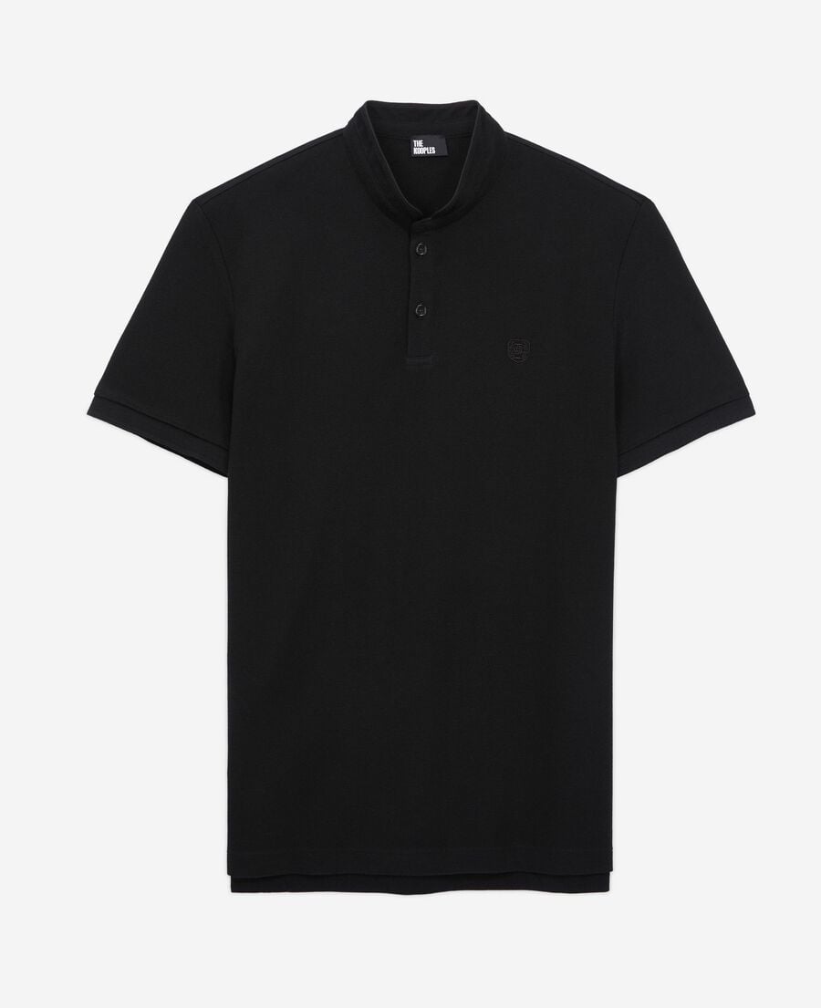 The Kooples MEN BLACK black cotton polo t-shirt