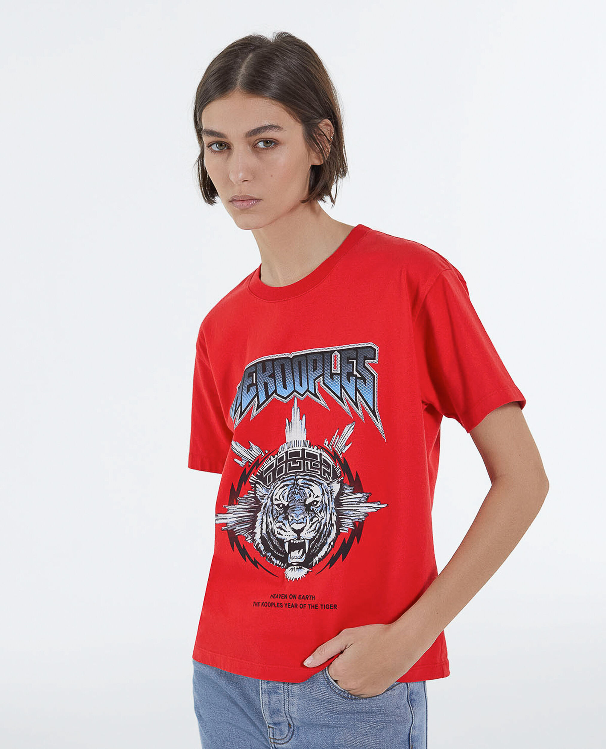 T-Shirt Tiger, RED, hi-res image number null