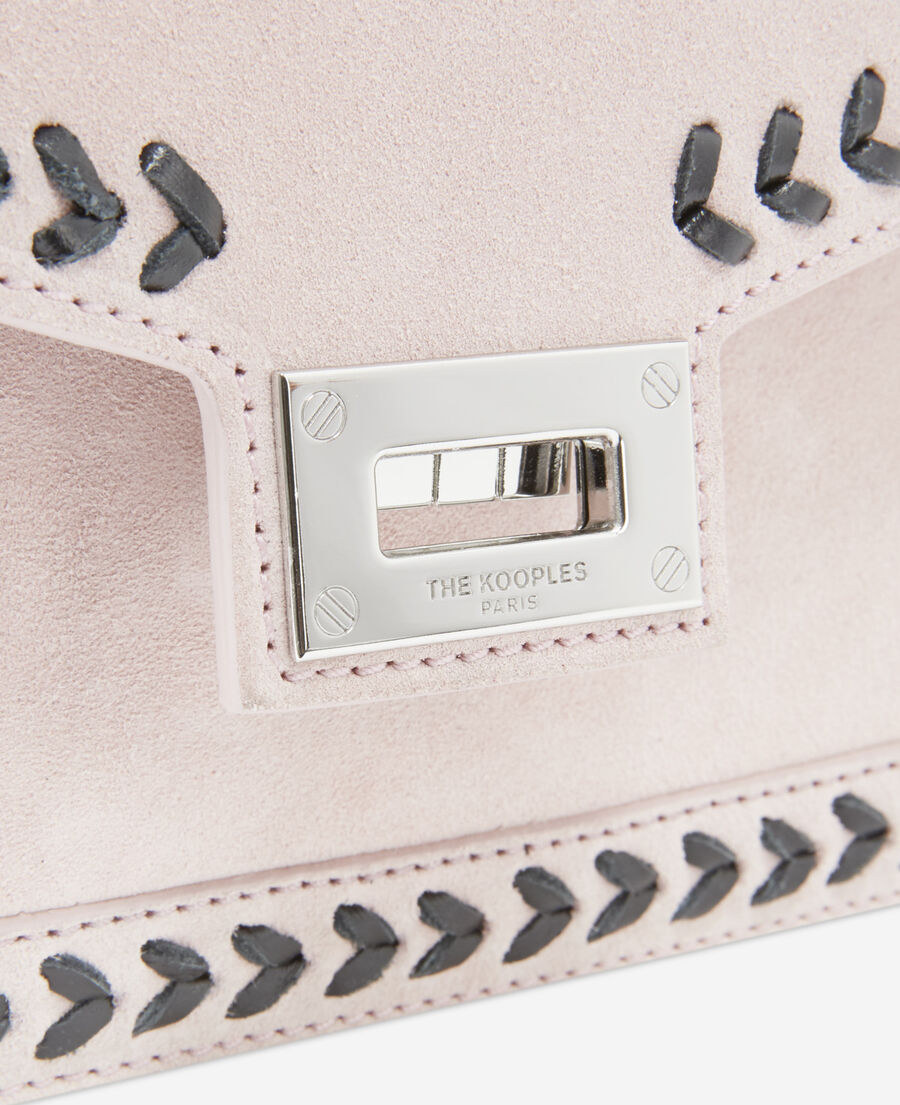 small emily bag in pink suede leather