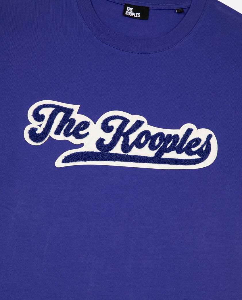 The Kooples HERREN SPECTRUM BLUE t-shirt mit blauem aufn&auml;her