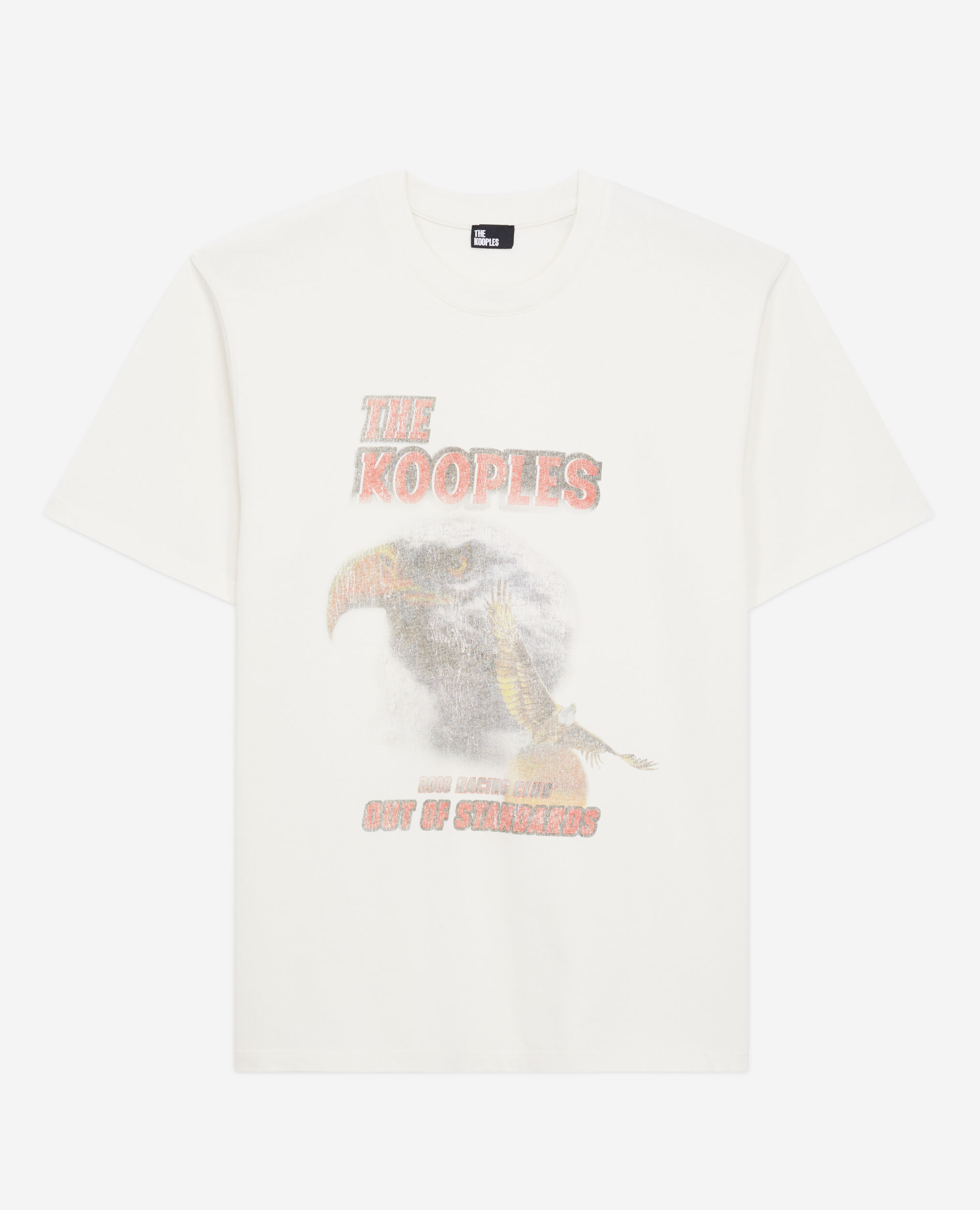 Ecrufarbenes T-Shirt Herren mit „Eagle“-Siebdruck, ECRU, hi-res image number null