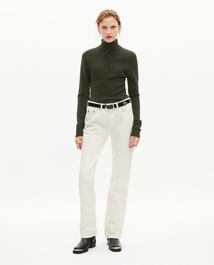 The Kooples DAMEN KAKI rollkragenpullover aus khakifarbenem kaschmir