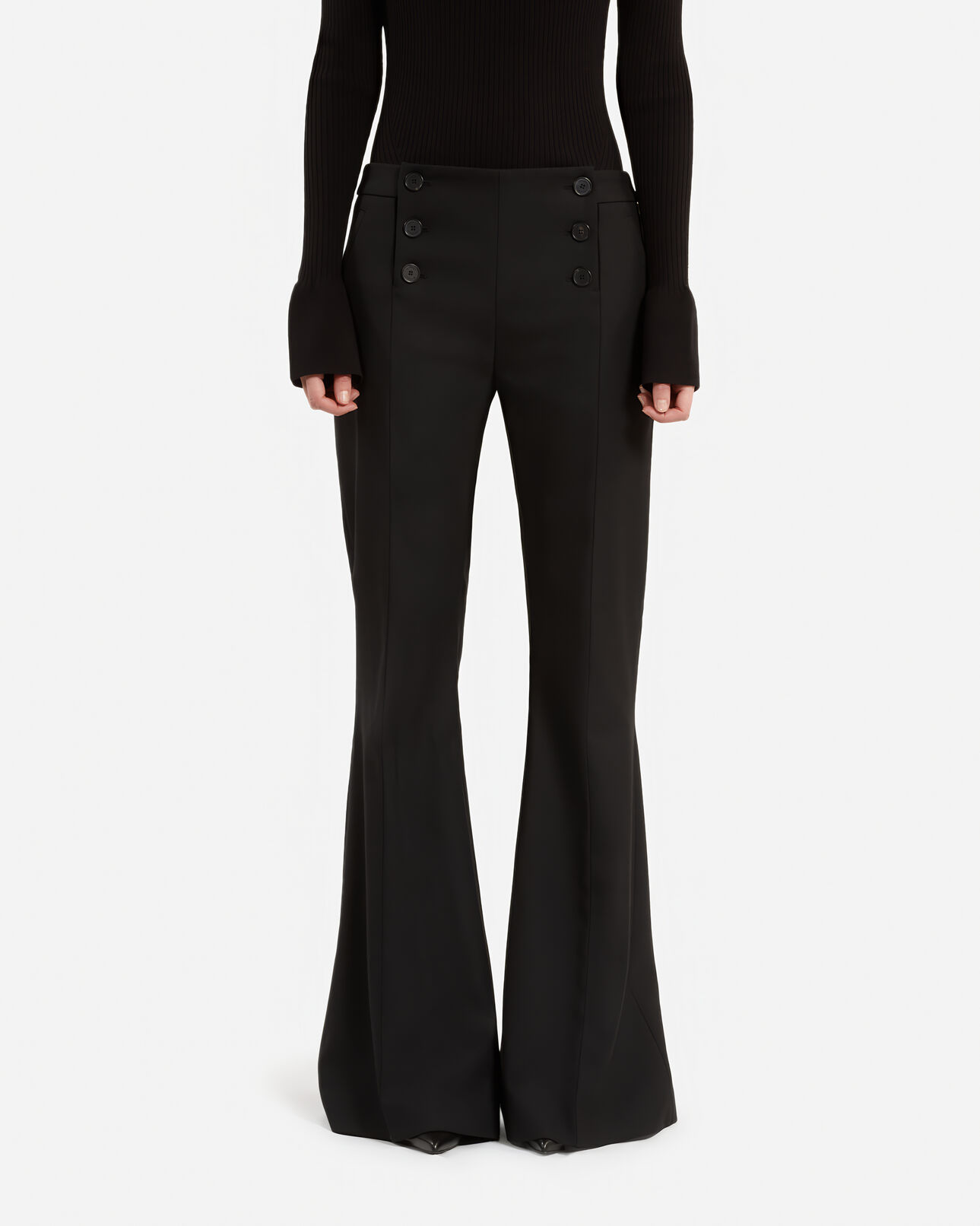 The Kooples FEMME BLACK pantalon flare noir