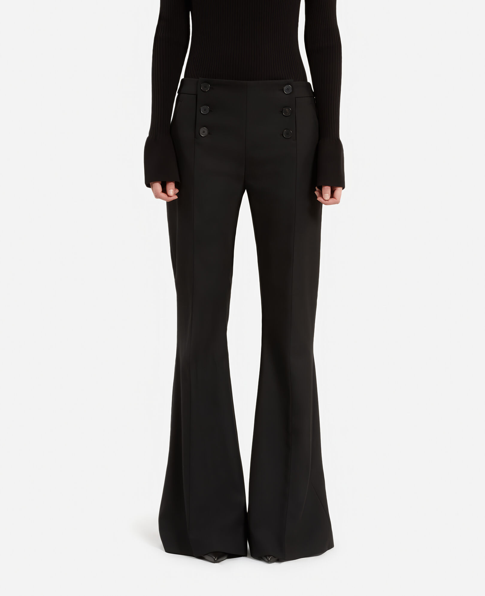 The Kooples DAMEN BLACK ausgestellte, schwarze hose