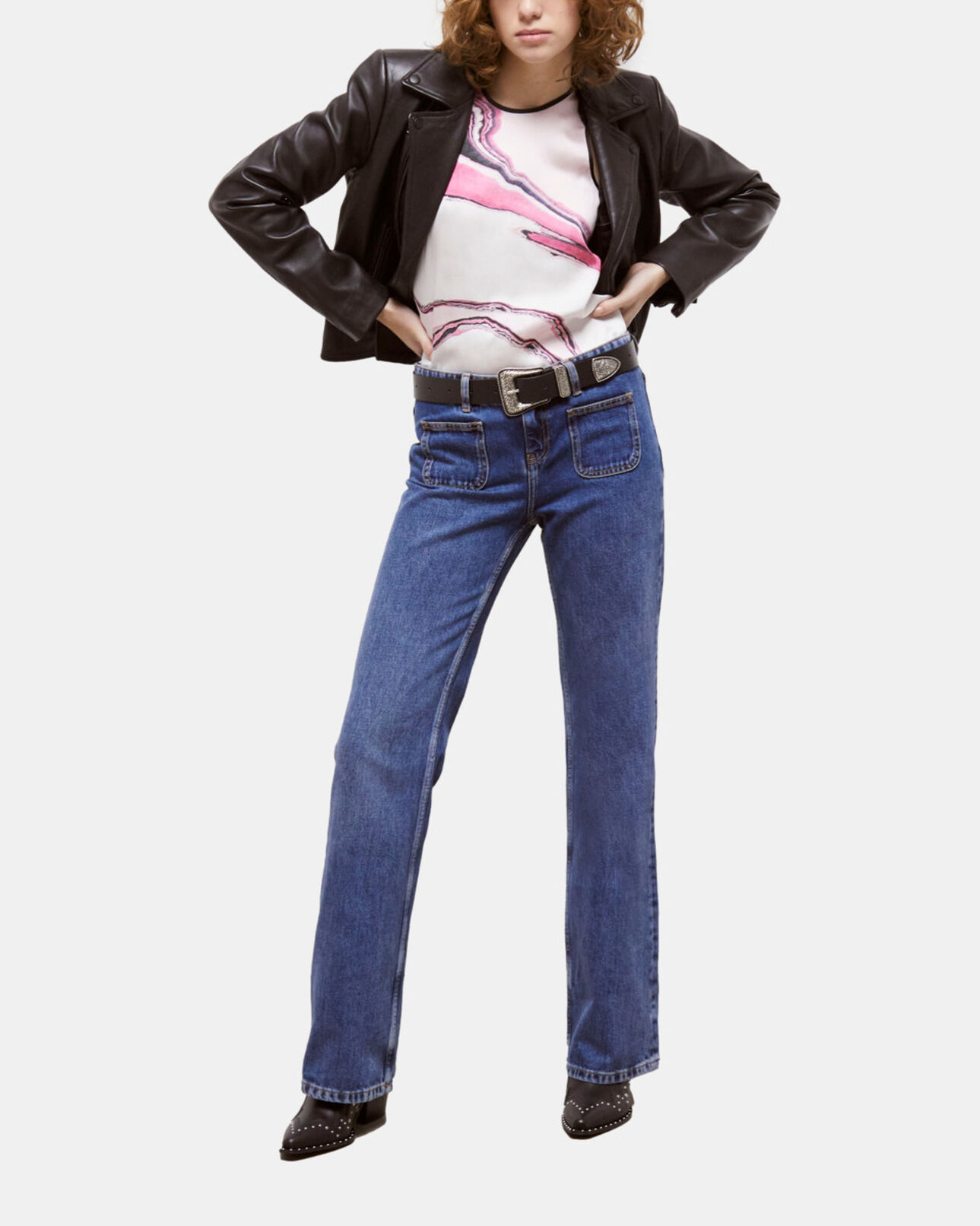 The Kooples FEMME WHITE PINK top imprimé