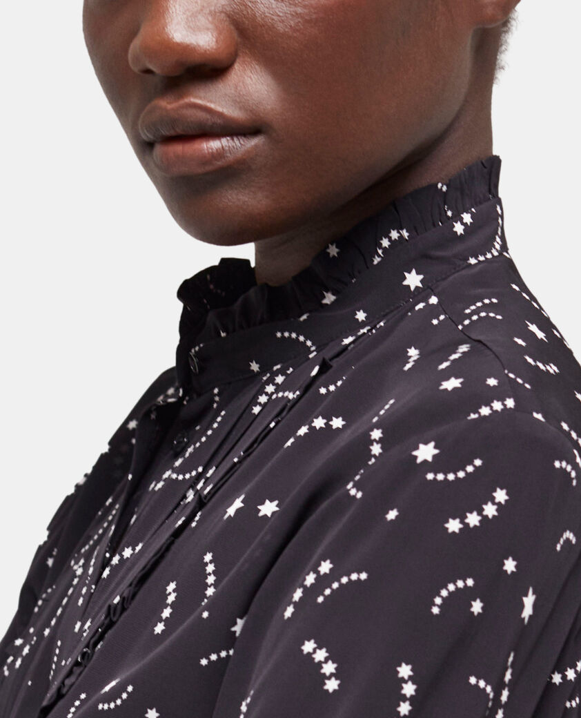 The Kooples WOMEN BLACK WHITE short printed dress