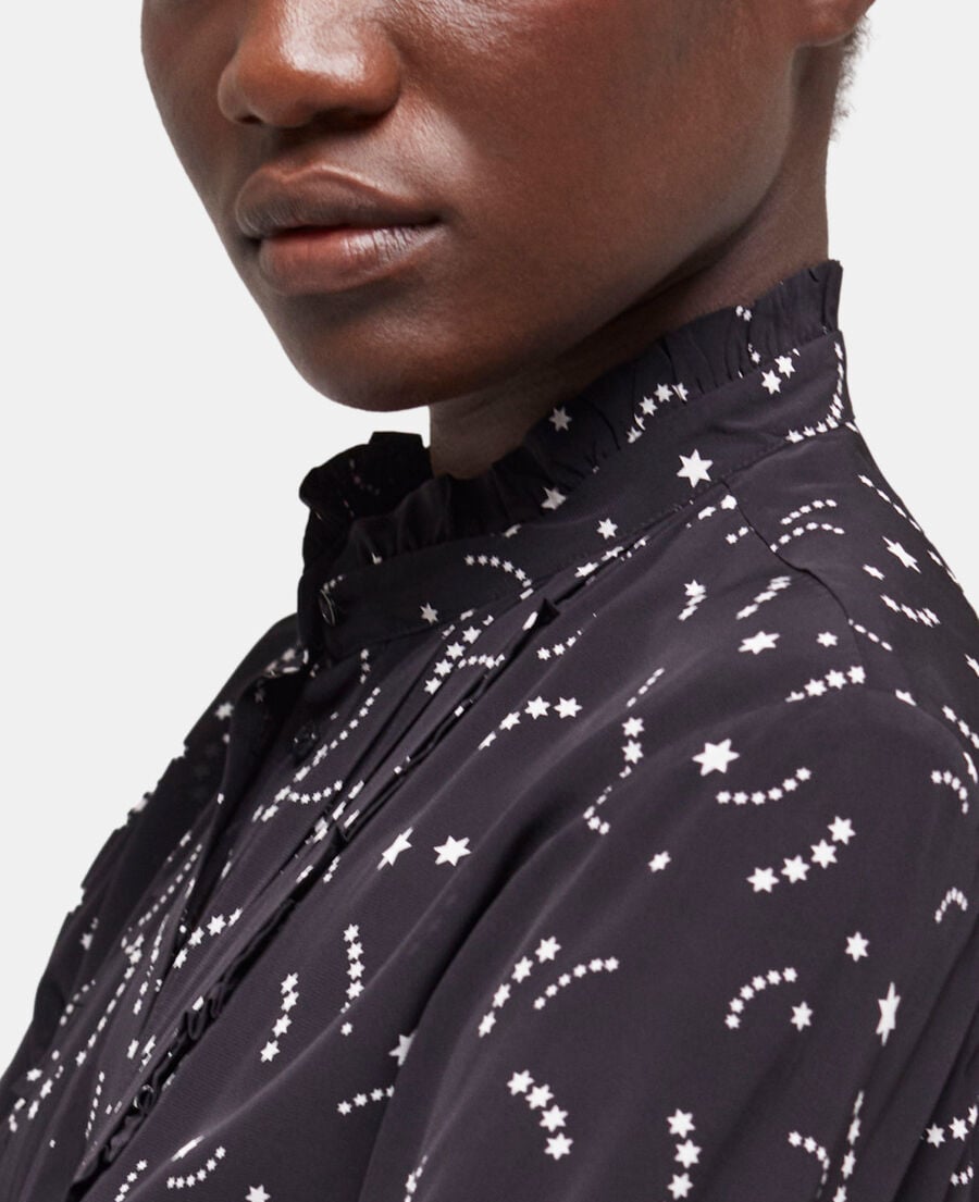 The Kooples WOMEN BLACK WHITE short printed dress