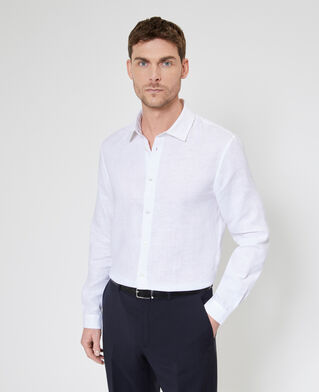 The Kooples HOMME WHITE chemise en lin blanche