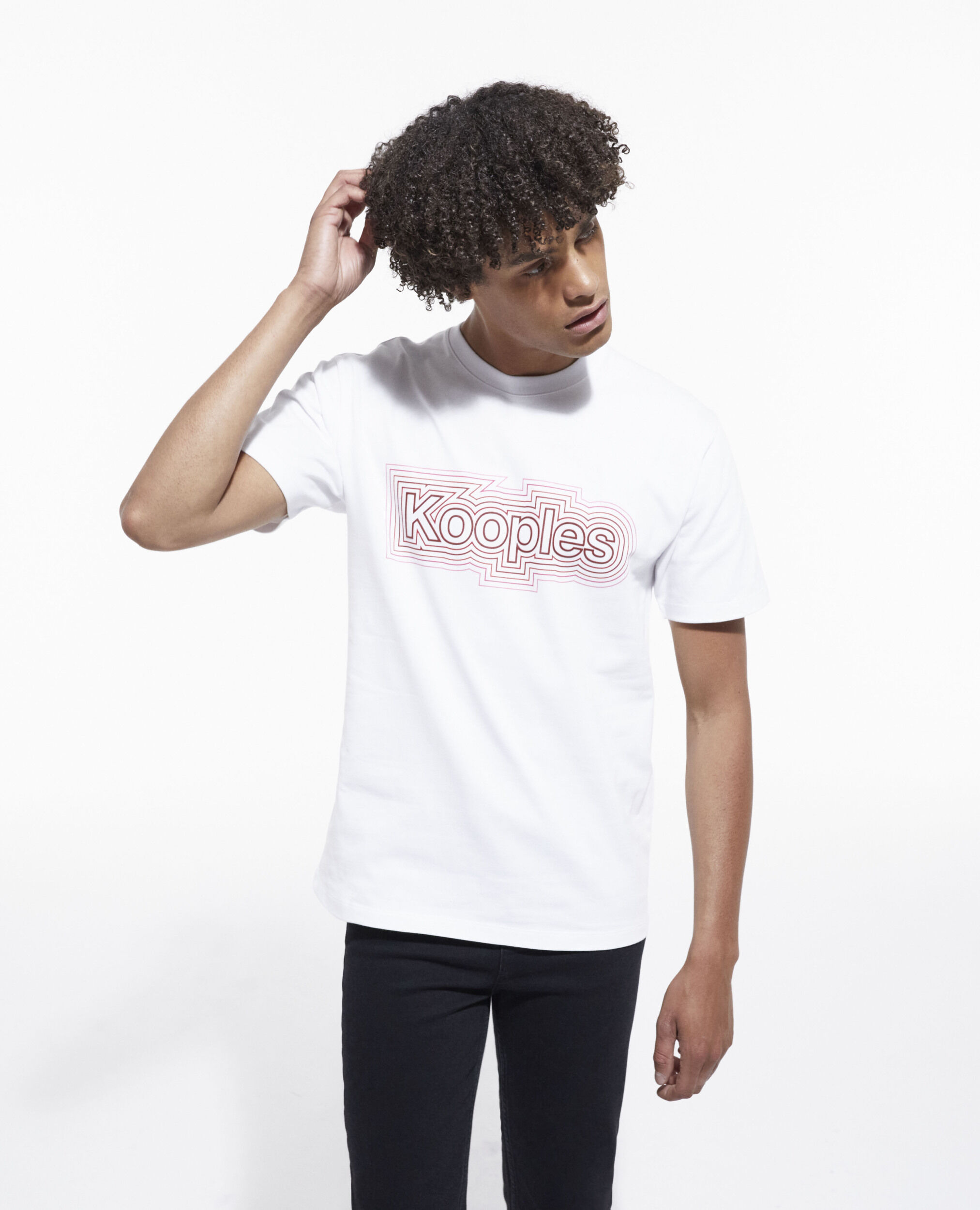 Zweifarbiges T-Shirt mit Siebdruck, RED WHITE, hi-res image number null