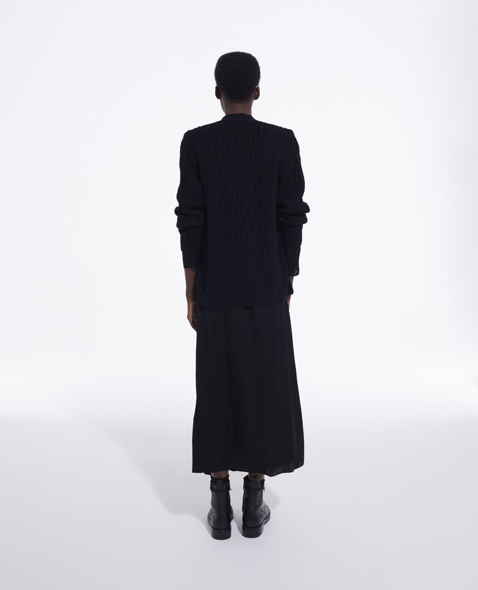 Cardigan en laine noir, BLACK, hi-res image number null