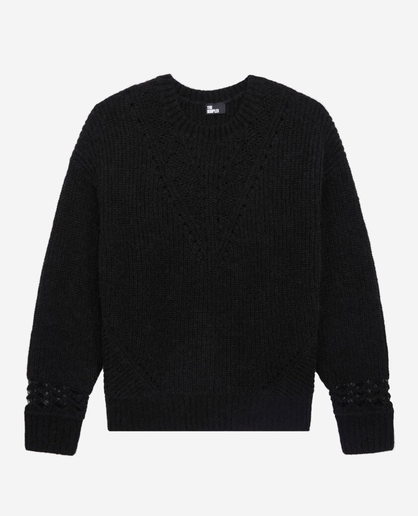 The Kooples WOMEN BLACK black wool-blend sweater
