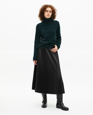 The Kooples WOMEN FOREST dark green wool stand-up collar sweater