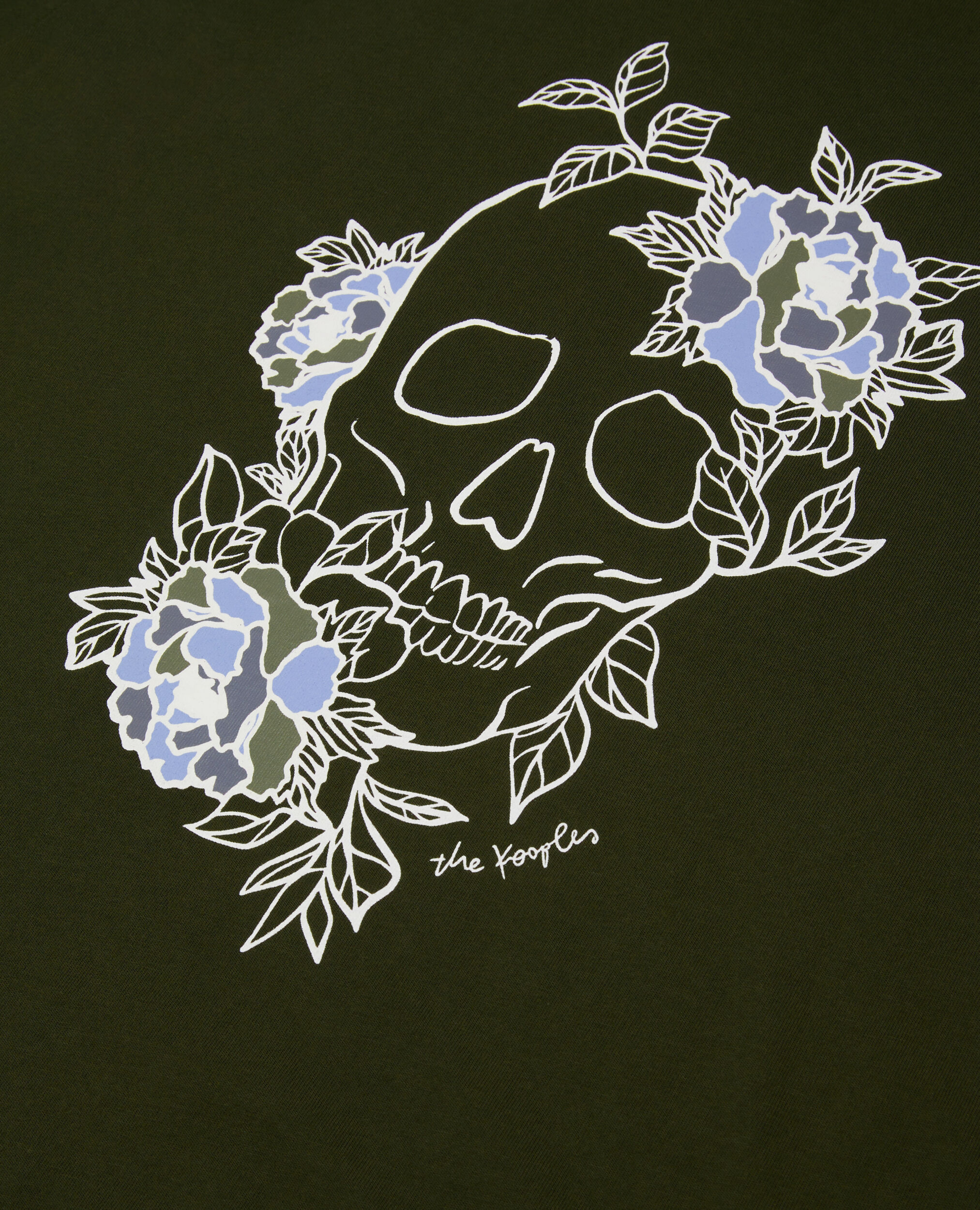 Khakifarbenes Herren-T-Shirt mit Siebdruck, DARK GREEN, hi-res image number null