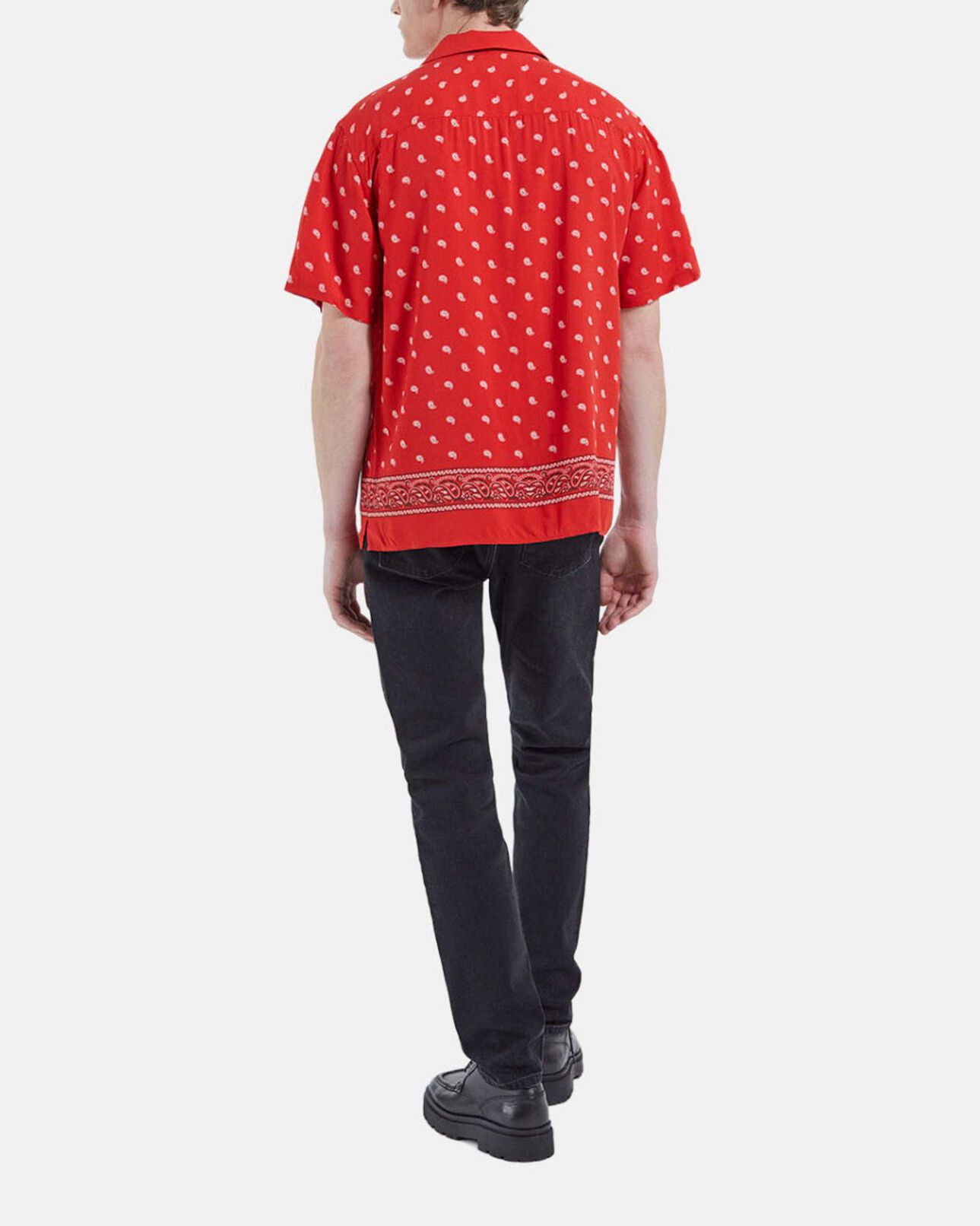 The Kooples HOMME RED-BLACK-WHITE chemise col requin