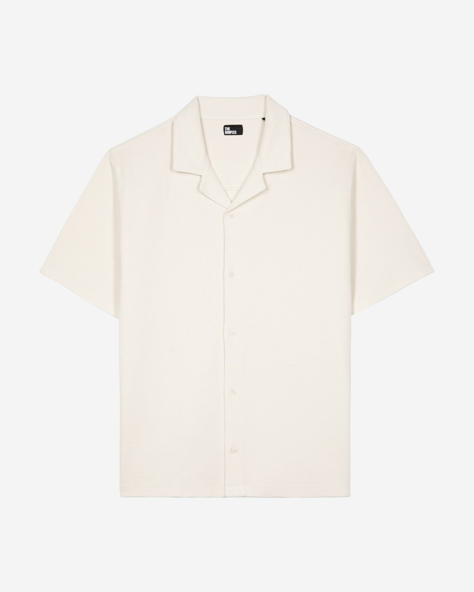 Ecru honeycomb short-sleeve shirt, ECRU, hi-res image number null