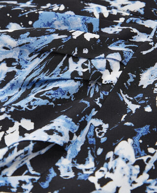 The Kooples FEMME BLUE WHITE jupe courte portefeuille soie imprimée