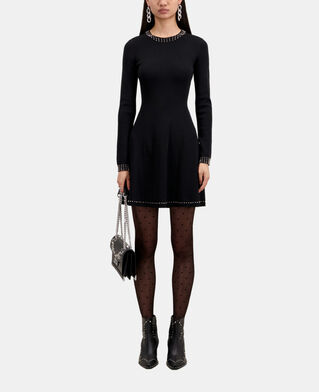 The Kooples WOMEN BLACK short black dress with spikes
