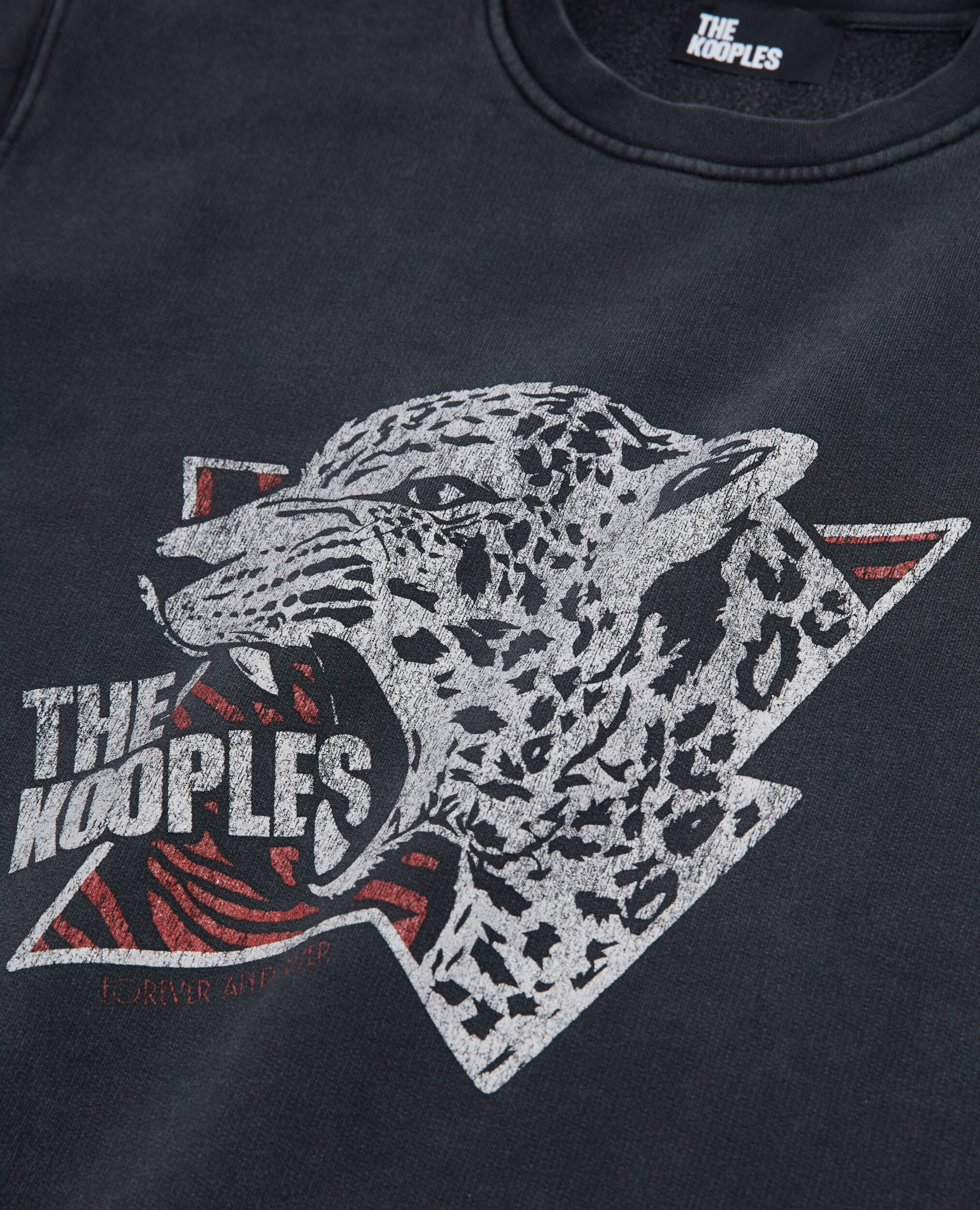 Sweatshirt sérigraphié tigre noir, BLACK WASHED, hi-res image number null