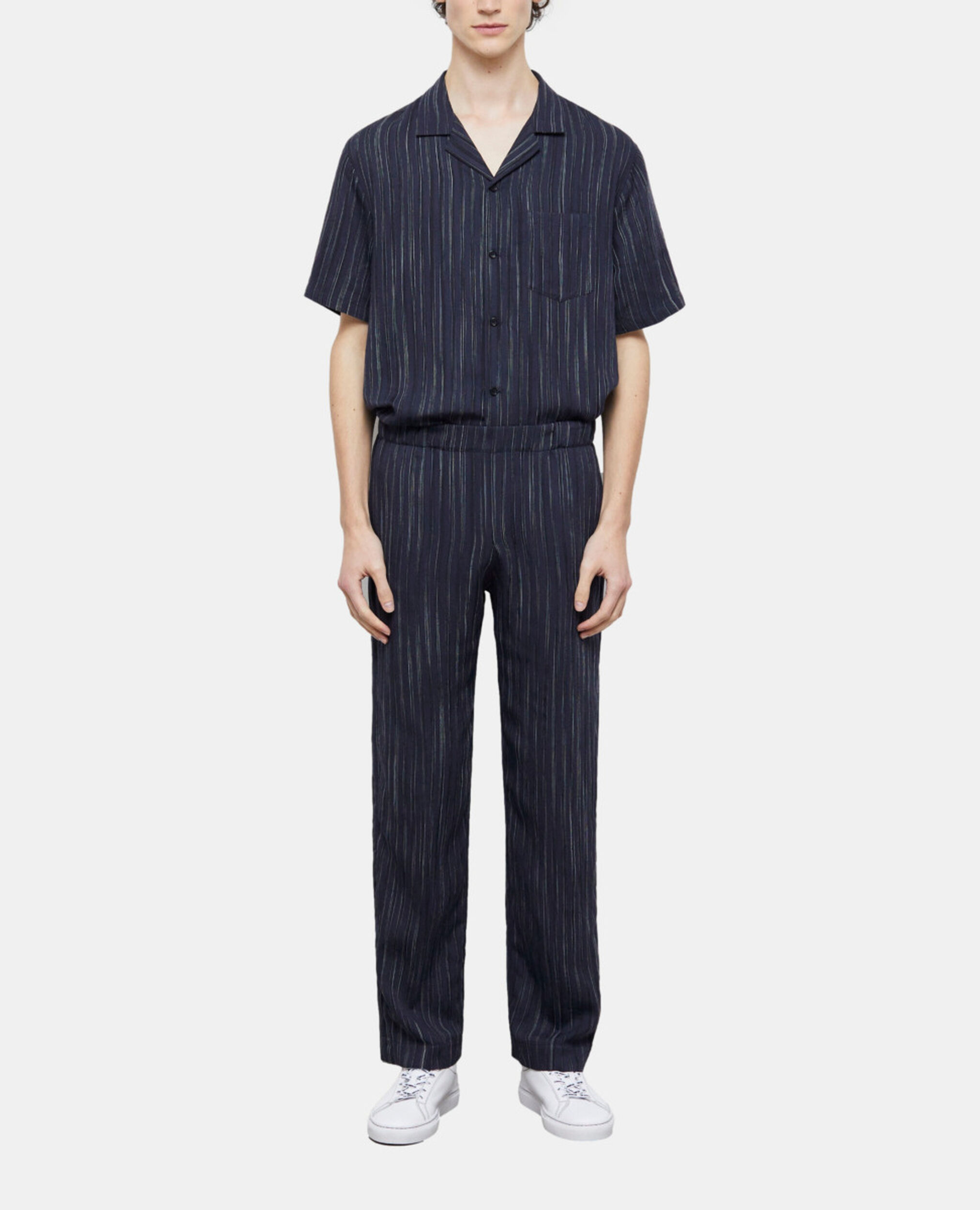 Marineblaue Hose mit Streifen, DARK NAVY-ECRU, hi-res image number null