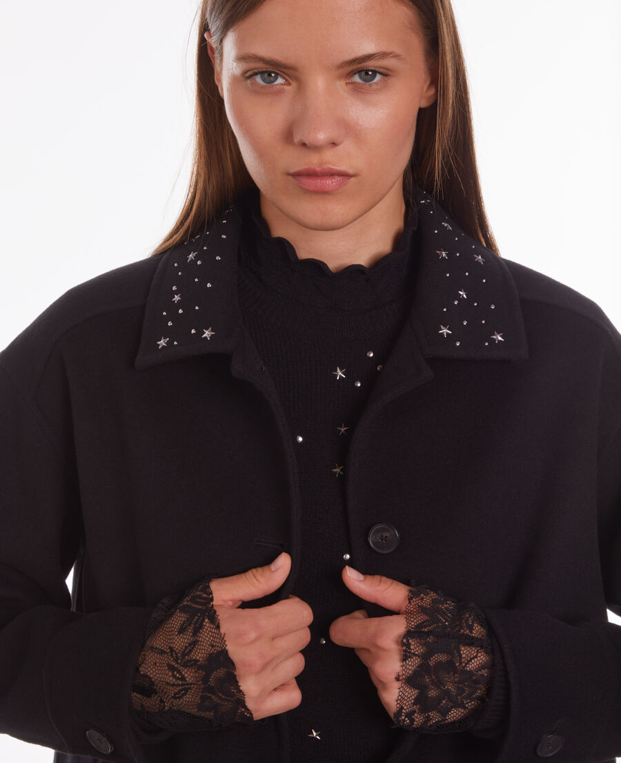 Black overshirt type jacket with stars | The Kooples