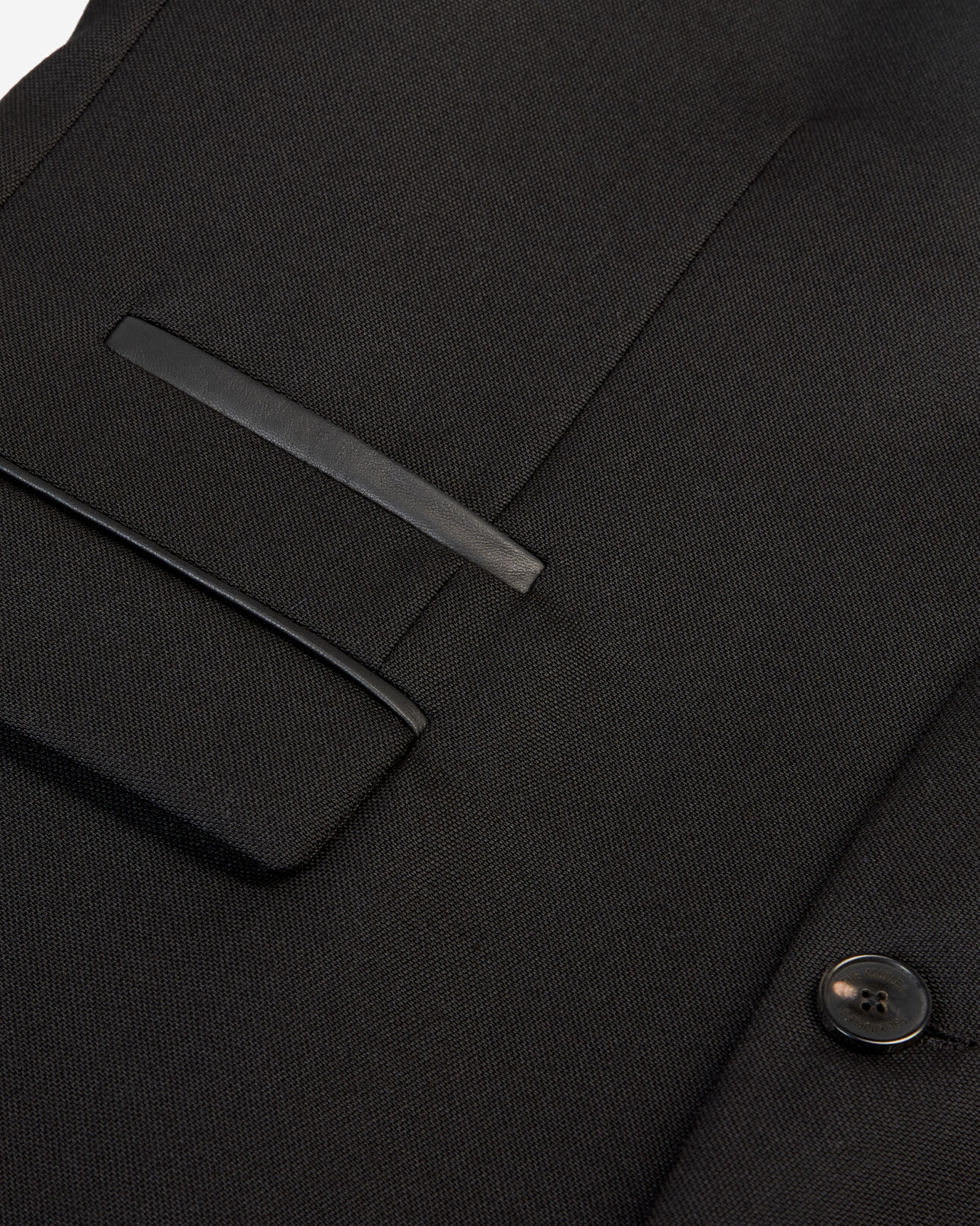 The Kooples MEN BLACK black wool blazer with leather details