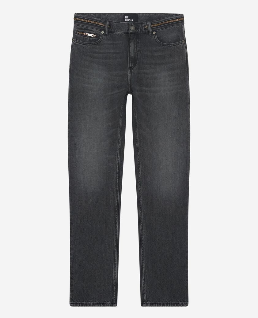 The Kooples MEN BLACK WASHED black faded skinny jeans
