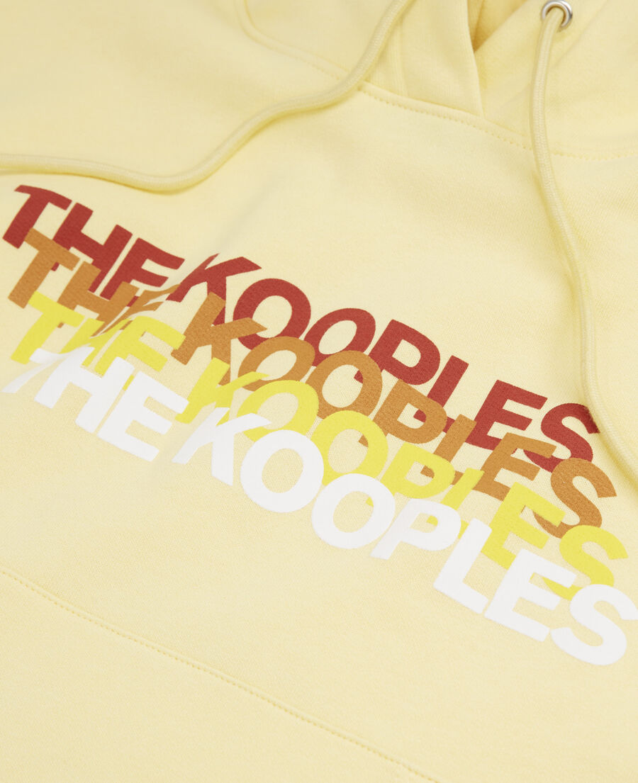 sweat jaune capuche triple logo the kooples