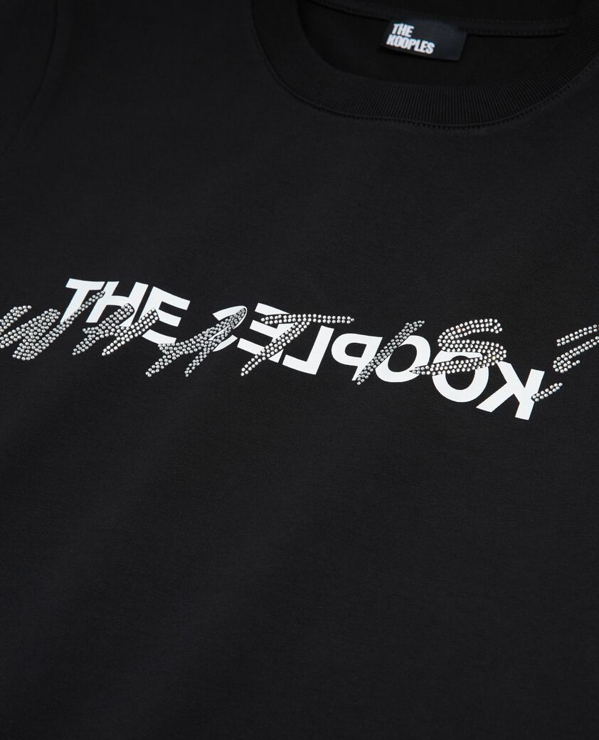 The Kooples DAMEN BLACK t-shirt what is mit strasssteinen schwarz