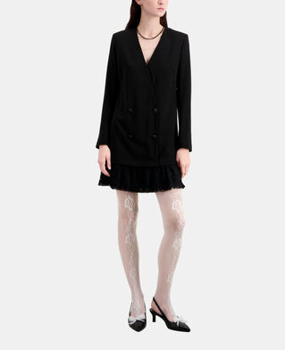 The Kooples WOMEN BLACK short black crepe and lace dress