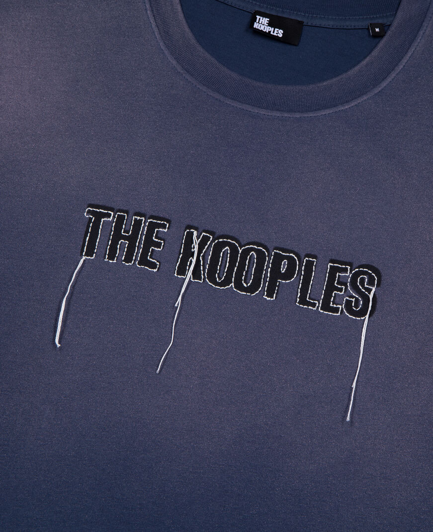 The Kooples MEN DARK NAVY navy blue faded logo t-shirt