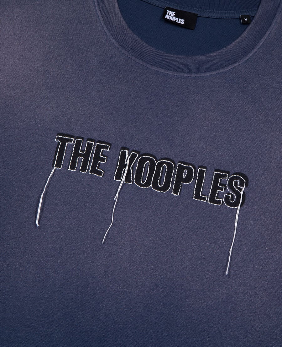 The Kooples MEN DARK NAVY navy blue faded logo t-shirt