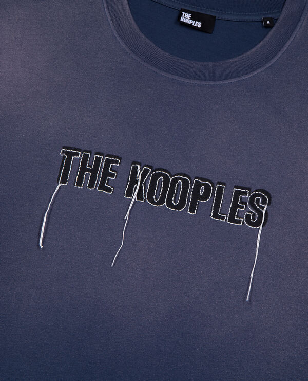 The Kooples MEN DARK NAVY navy blue faded logo t-shirt