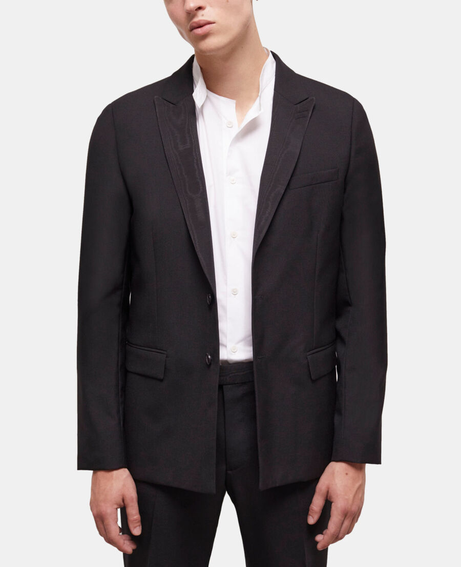 black wool suit jacket