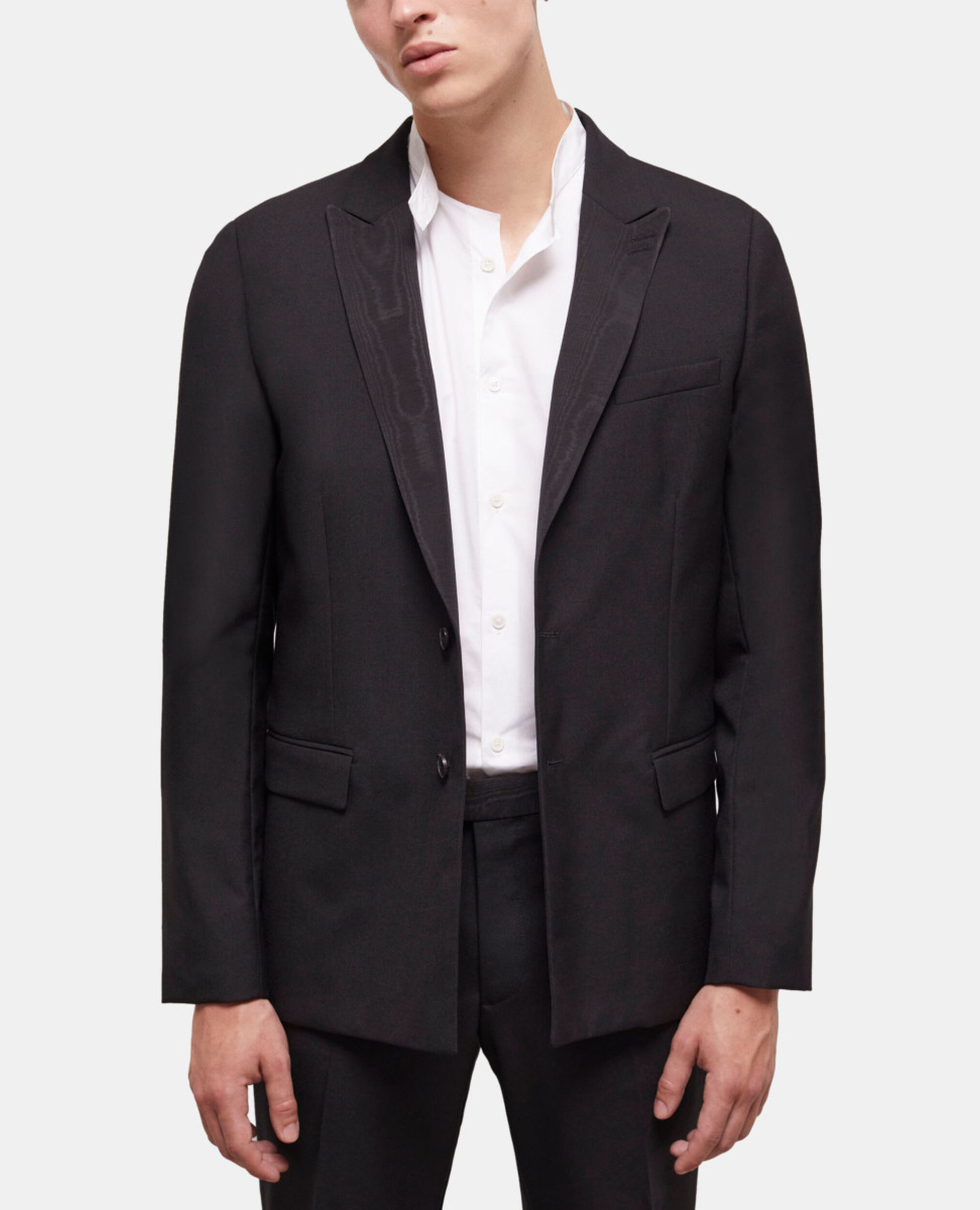 Black wool suit jacket, BLACK, hi-res image number null