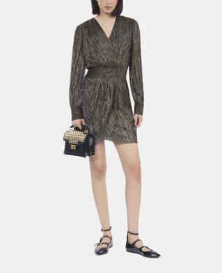 The Kooples DAMEN BRONZE kurzes, bronzenes kleid in metallic-jersey