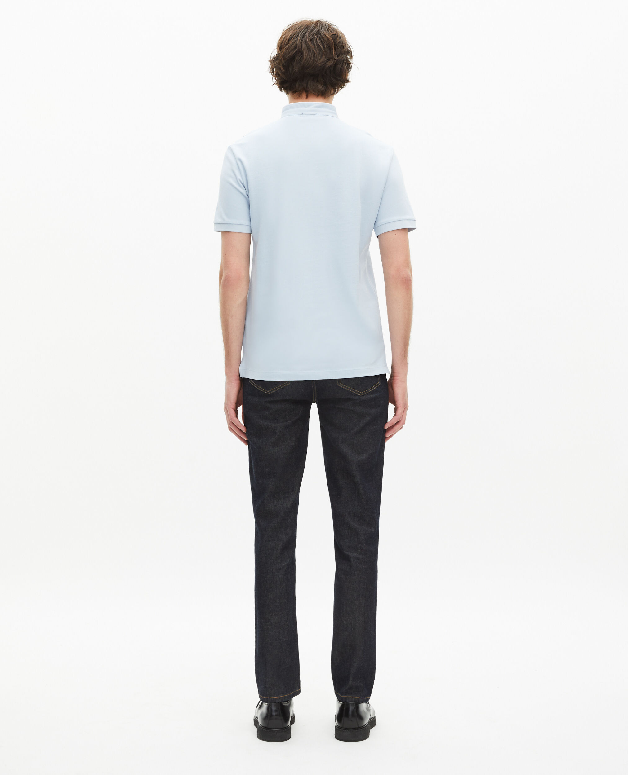 Hellblaues Poloshirt aus Piqué-Baumwolle, LAVENDER, hi-res image number null