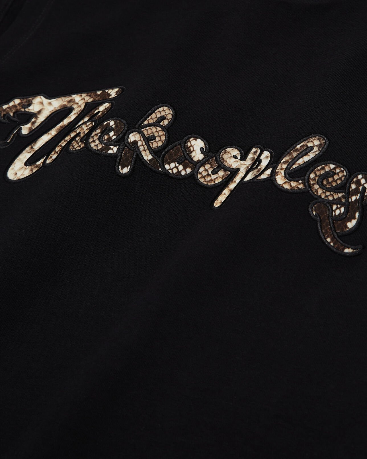 The Kooples WOMEN BLACK women's black t-shirt with snake logo print