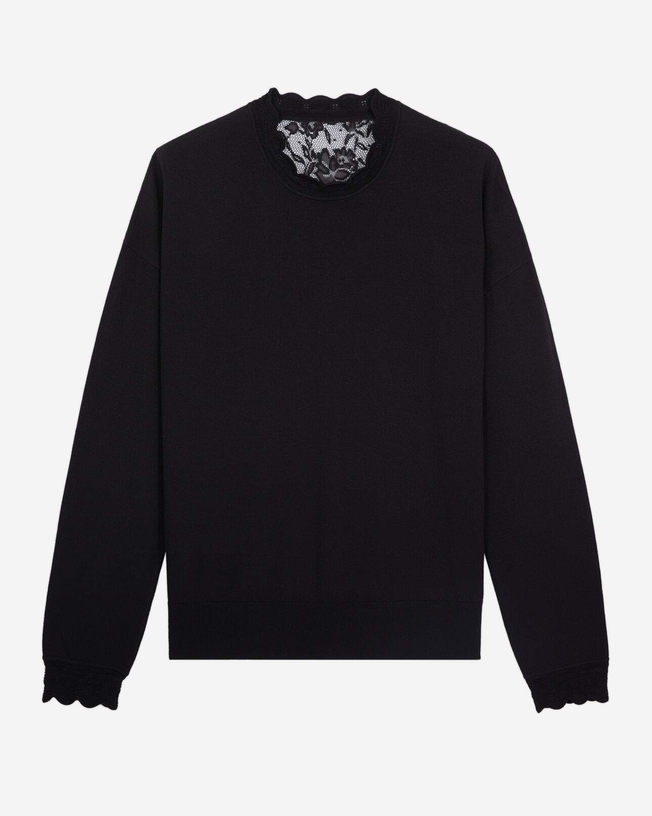 The Kooples WOMEN BLACK black sweater with lace back