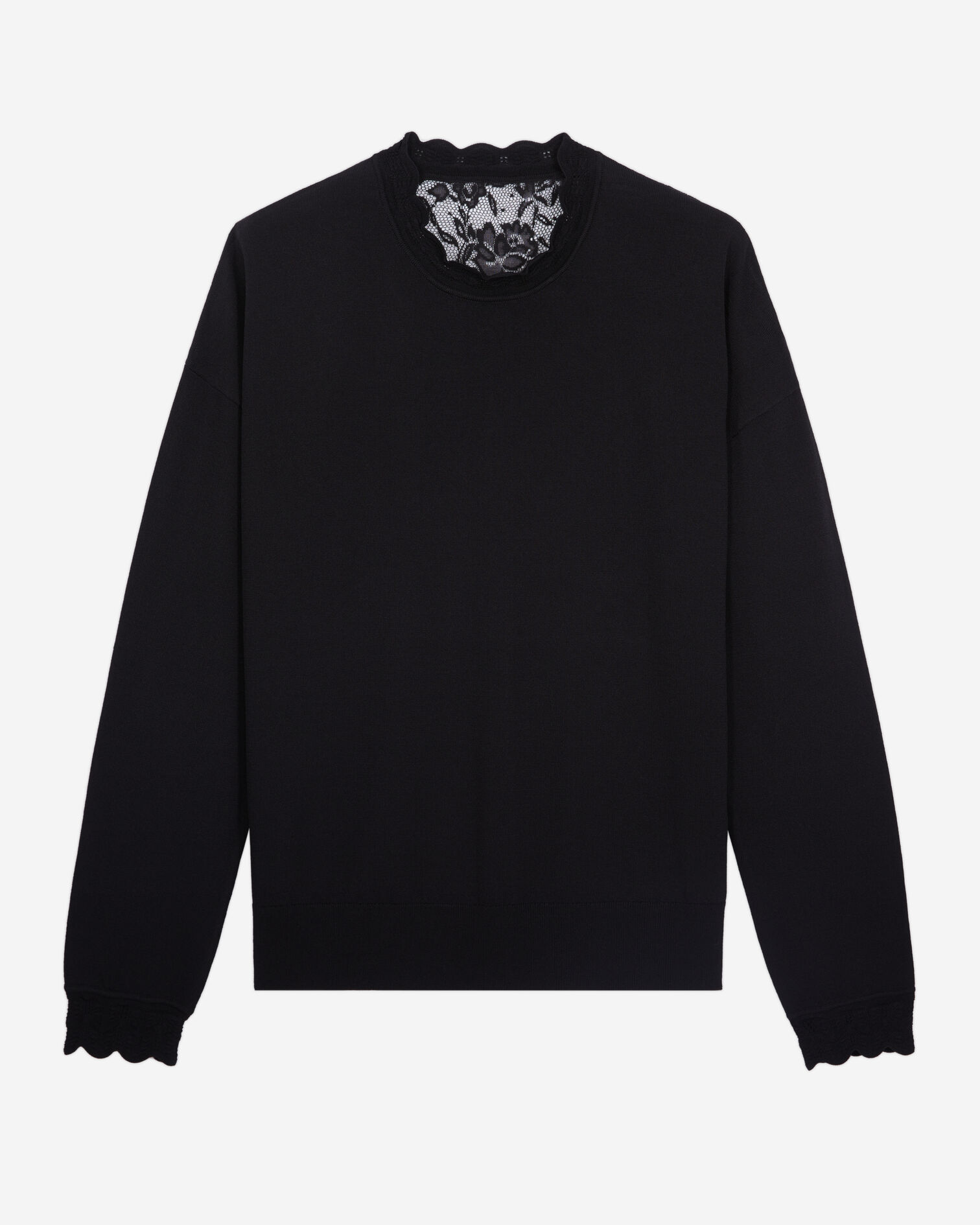 Black sweater with lace back, BLACK, hi-res image number null