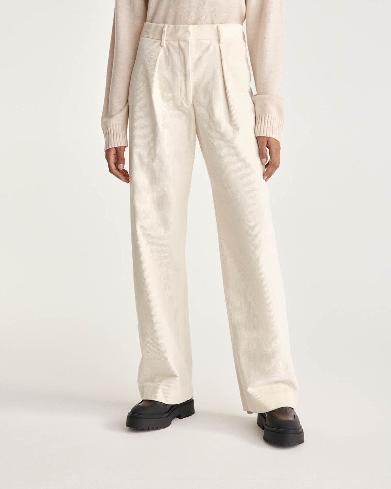 The Kooples DAMEN ECRU cordhose ecrufarben