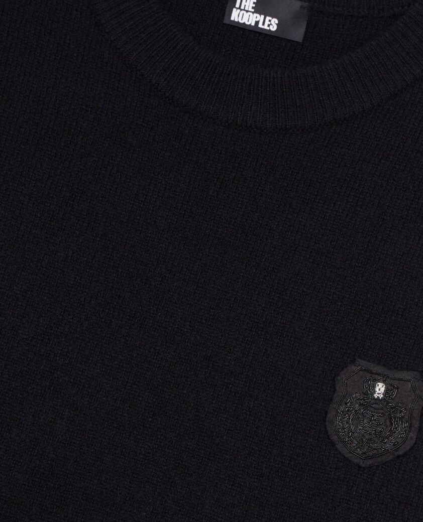 The Kooples HERREN BLACK schwarzer wollpullover