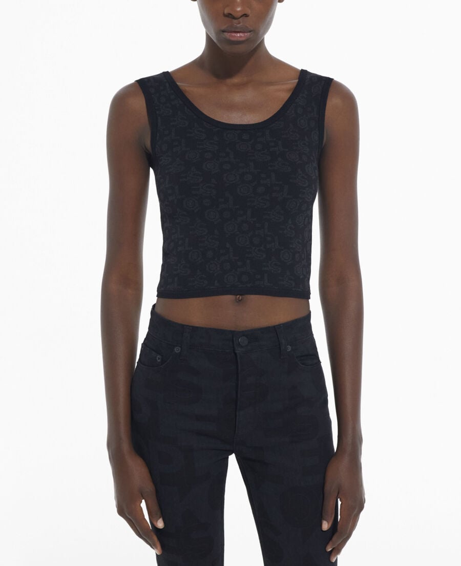 The Kooples FEMME BLACK DARK GREY brassière logo the kooples noire