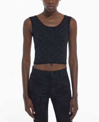 The Kooples FEMME BLACK DARK GREY brassière logo the kooples noire